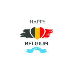 logo happy belgium vector icon templet