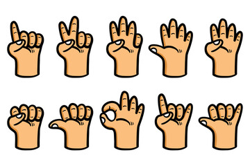 Fancy Cartoon Hand Gesture Collection Set