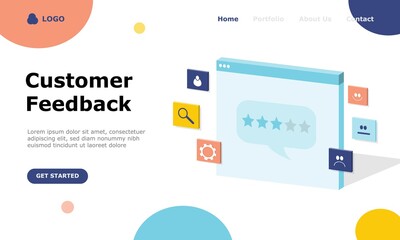 Customer Feedback Vector Illustration Concept, Suitable for web landing page, ui, mobile app, editorial design, flyer, banner, and other related occasion