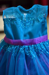 blue satin fabric with lace