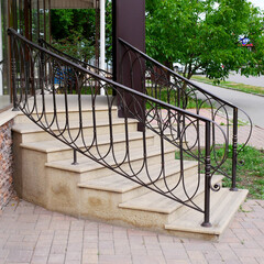 Modern iron railings and stairs.