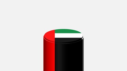 3D CYLINDER SHAPE NATIONAL FLAG : Arab Emirates