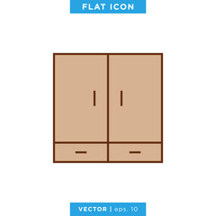 Furniture icon vector design template. Wardrobe icon.