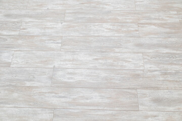 White wood bevel laminate Floor. New vinyl laminate floor tile