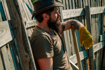 Western cowboy portrait. I love our moments in the countryside. Summer farming.
