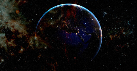 Dark outer space. Elements of this image furnished by NASA