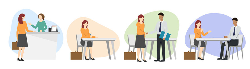 Woman having a job interview. Recruitment.