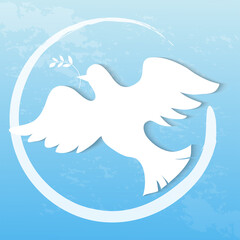 pigeon vector image symbolism  for international day of peace .