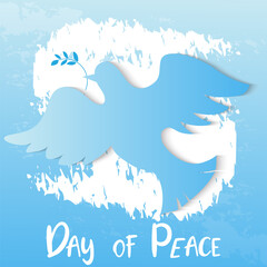 pigeon vector image symbolism  for international day of peace .