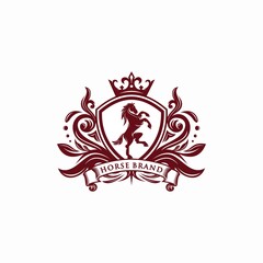Horse brand logo design vector template
