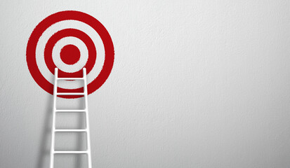 Stand out from the crowd and think different creative idea concepts. Longest white ladder growing...