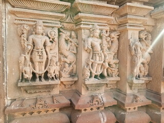 View of old artifacts built on the dome of the temple of Osia