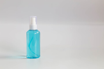 Hygienic face mask and Sanitizer hand gel. cleaners for anti virus on White Background, to prevent COVID-19 virus