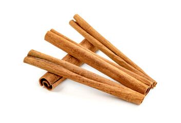 cinnamon sticks isolated on white background
