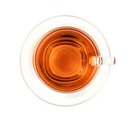 Transparent cup of tea isolated on white background ,include clipping path