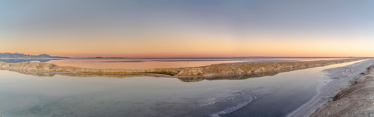 Panorama view of pans at the Bonnievale Salt Flats