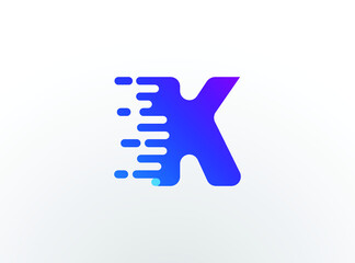 Fast letter K logo design template element