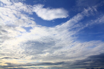 Blue sky and white clouds.
