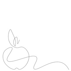 Apple on white background, vector illustration