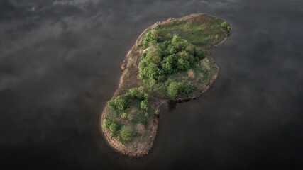 Prehistoric island within a lake in Illinois.