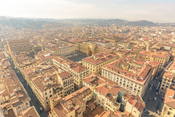 Fototapeta na wymiar Florence streets from the sky