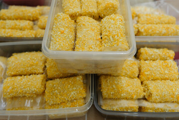 Risoles is an Indonesian snack food. Stock of frozen snack.