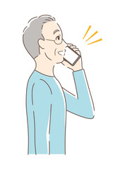 スマホで通話する男性の横顔