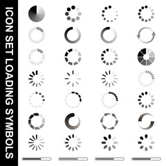 Icon set loading symbols collection isolated design