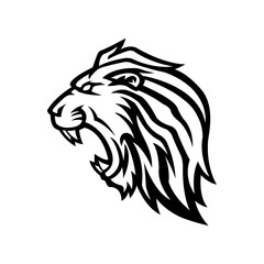 lion head mascot logo vector design template