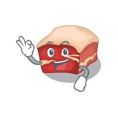 Obraz premium Pork belly cartoon mascot design with Okay finger poses