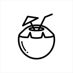 coconut drink - food and drink icon vector design template