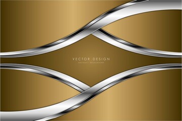 Abstract background luxury of gold and silver modern design vector illustration