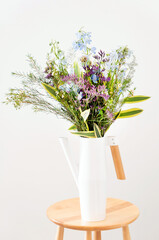 nice spring flower bouquet on the white background
