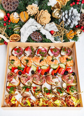 Christmas appetizers in the box