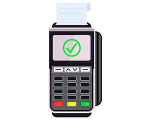 Payment terminal. Point of sale concept. Flat design vector illustration