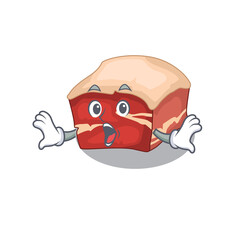Pork belly mascot design concept showing a amazed gesture