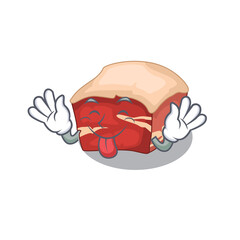 amusing pork belly cartoon picture style with tongue out face