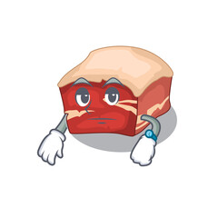 Mascot design style of pork belly with waiting gesture