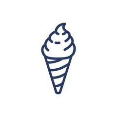 Tasty soft ice cream in cone thin line icon. Summer, milk, sundae isolated outline sign. Dessert and food concept. Vector illustration symbol element for web design and apps
