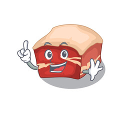 Pork belly caricature design style with one finger pose