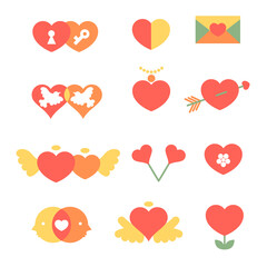 set of heart icon