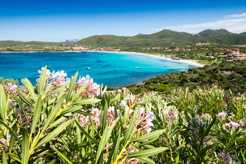 Panoramic view Marinella beach,  Porto Rotondo, Olbia, Sardinia