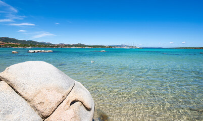 Panoramic view of the bahas beach, Porto Rotondo, Olbia, Sardinia