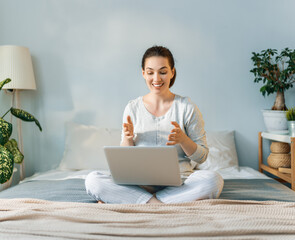 woman working on a laptop