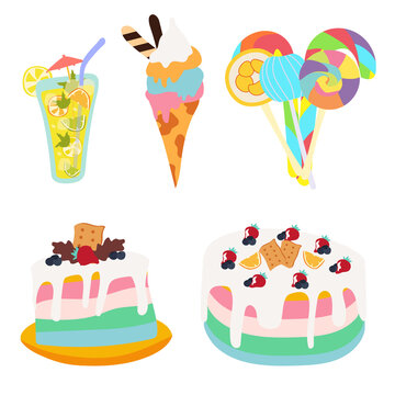 Vector set of sweets
