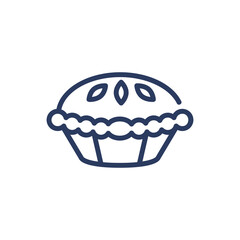 Traditional apple pie thin line icon. Home, pastry, cake isolated outline sign. Sweet desserts and bakery concept. Vector illustration symbol element for web design and apps