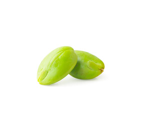 Parkia speciosa seeds or bitter bean on white background.clipping path