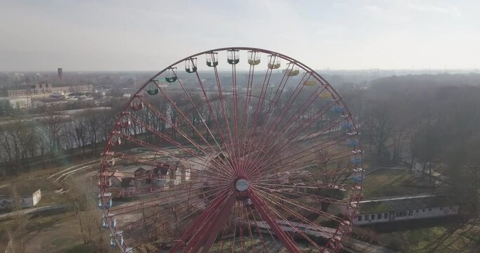 Berlin drone shot in 4K Spreepark ferris wheel