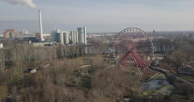 Berlin drone shot in 4K power station & Spreepark