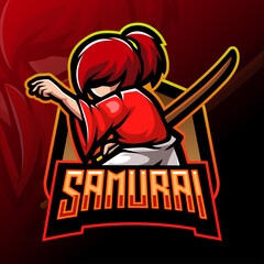 Samurai esport logo mascot design 